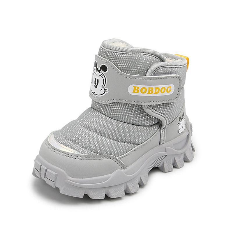 

Winter Baby Boots Warm Plush Rubber Sole Toddler Kids Sneakers Infant Shoes Little Boys Girls Boots 29 сірий