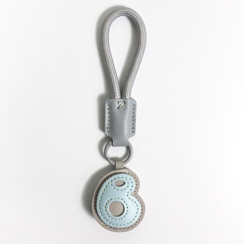 High-End Leather Alphabet Keychain Bag Pendant