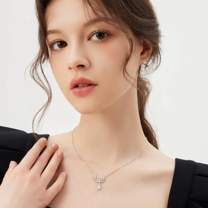Blühender Wassertropfen Halskette Leichter Luxus Nischen-Design Schlüsselbein Kette Vielseitiger Artikel Schmuck für Freundin Und Freund Geschenke Qualität