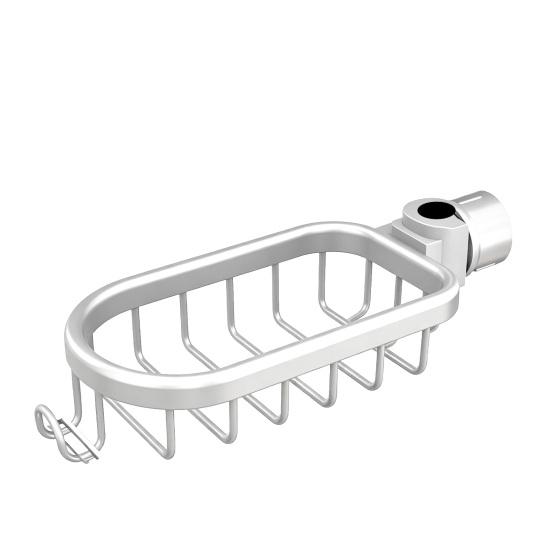 Sink Storage Rack with Hollow Design Basket 360° Rotatable Rustproof Kitchen Faucet Organizer for Sponges Brushes Cleaning Tools