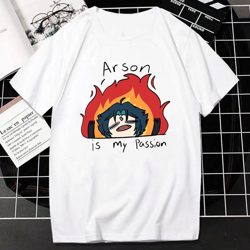 Tshirt Genshin Impact Game Tops Kawaii Impresso Grfica De Personagens Dos Jogos Clssicos Cartoon Harajuku T Streetwear Novo