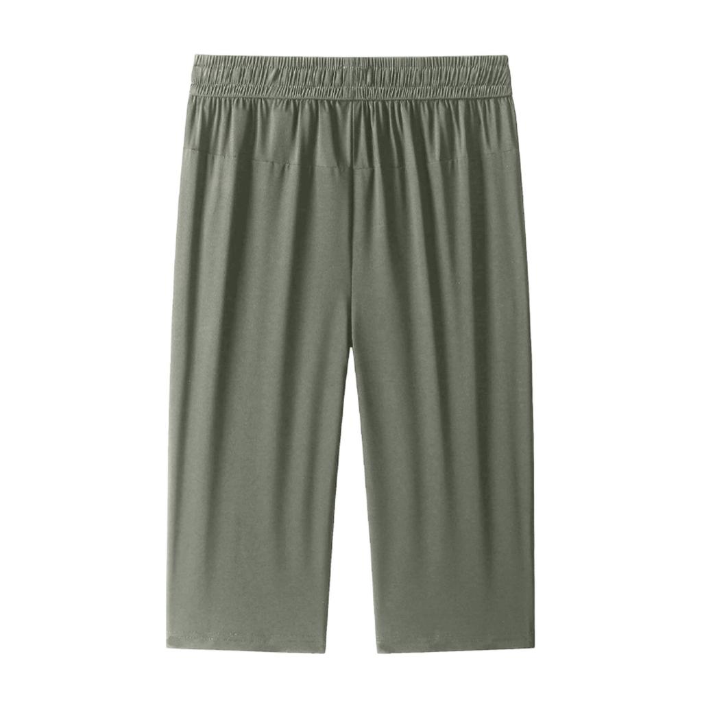 Men's Loose Fit Lightweight Stretch Quick Dry Breathable Athletic Seven Quarter Length Shorts with Zipper Pockets for Casual Sports Outdoor Activities