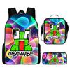 Unspeakable Pattern Schoolbag Large Capacity Backpack Shoulder Bag Pencil Case Three-Piece Set