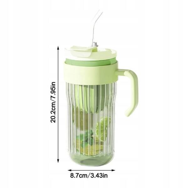 Ecarla Kubek Z Ryflowanego Szkła Z Sitkiem I Słomką 550Ml Fioletowy Cup12Fio