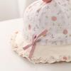 Cute Bow Baby Girls Bucket Hat Sweet Floral Ruffle Fisherman Cap Outdoor Toddler Kids Sunshade Hats