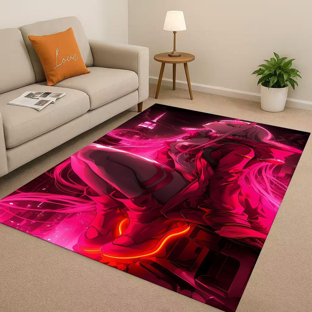 Sexy Girl Zero Two DARLING In The FRANXX Cartoon Living Room Non Slip Area Rug Carpet for Bedroom Sofa,Easy Clean Home Doormat