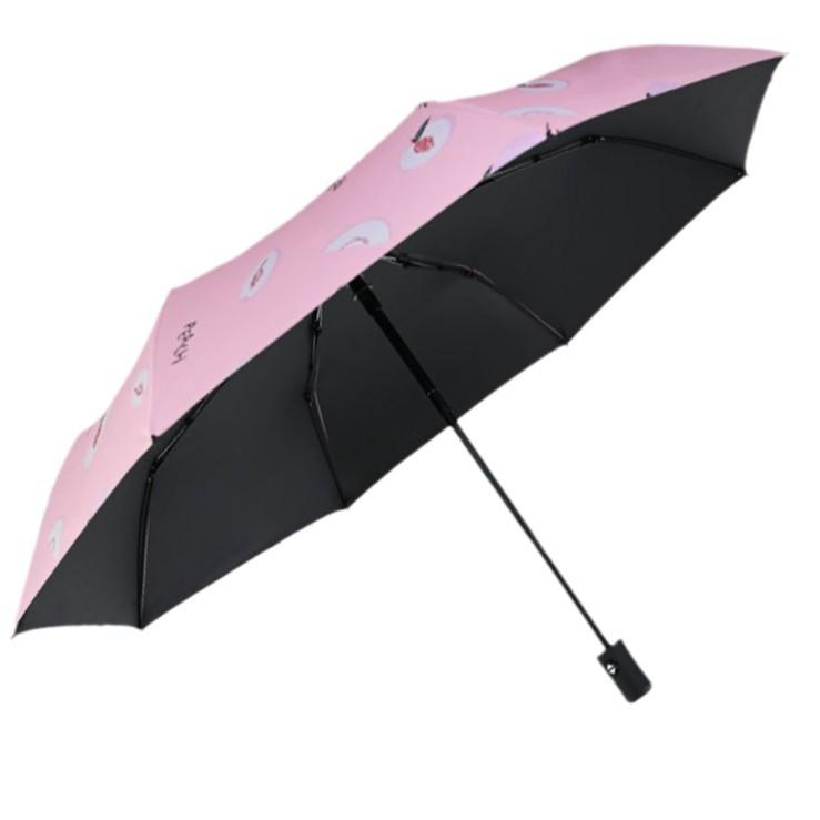 Umbrella customization can come pattern logo automatic three-fold vinyl bumping cloth weather and rain semi-automatic parasol