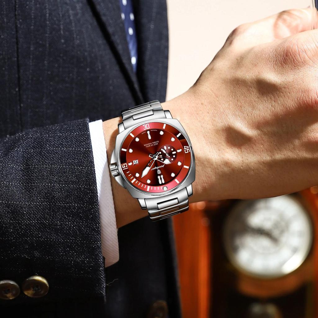 POEDAGAR Fashion Luxury Watch For Men Waterproof Luminous Date Men's Watches Stainless Steel Business Quartz Male Wristwatch