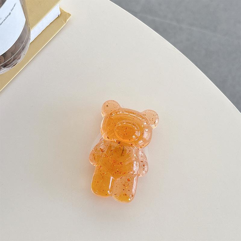 Transparent Bear Mobile Phone Airbag Bracket Gold Foil Back Sticker Creative Desktop Bracket Stable