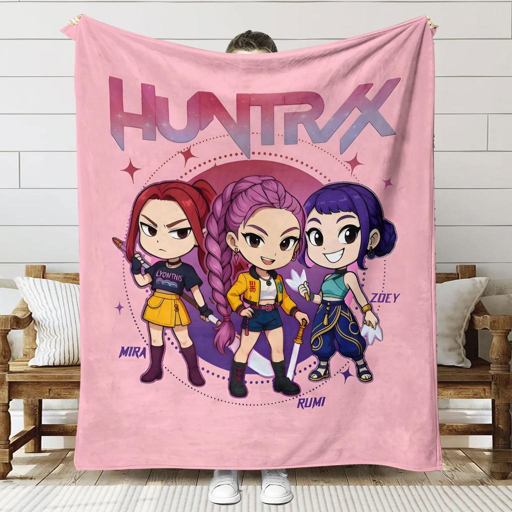 K-POP Demon-Hunters Blankets For Office Home Camping Nap Leisure Sofa Blankets Warm Birthday Gifts For Girls Huntrix Blankets
