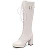 Sexy Knee High Boots For Women Patent Fetish Party Shoes Lady Heels Long Boots Pink White Black Red Winter Shoes Large Size 44 4