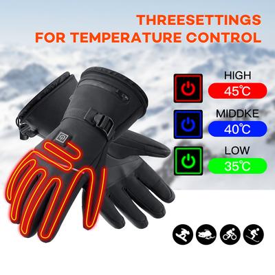 Electric Heated Gloves Motorcycle Winter Moto Heated Gloves Warm Waterproof Rechargeable Heating Thermal Gloves For Snowmobile