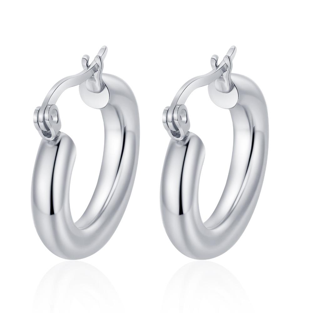 European and American Fashion Trend Stainless Steel Earrings Women's Plated 18K Light Luxury High-end Irregular Geometric Earrings