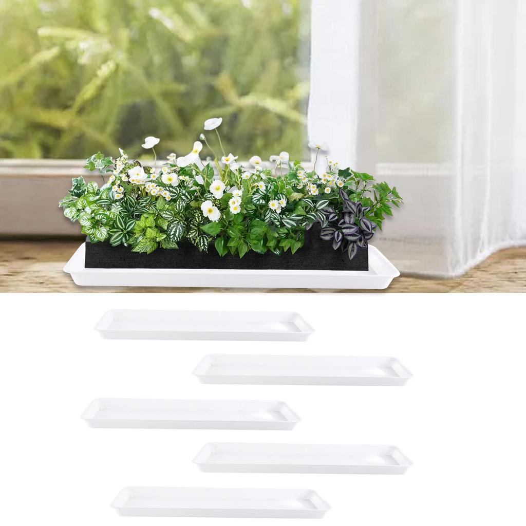 5Pcs Plant Saucers Plant Tray Planter Tray Versatile Rectangular Drip Trays for Garden Windowsill Courtyard Indoor Outdoor