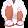 Extra Large Muscle Dildo With Anal Plug For Outdoor Use Irregular Shaped Dildo  Female Masturbator