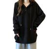 Women's Plus Size Ribbed Hooded Long Sleeve T-Shirt - Autumn/Winter Loose Slimming Base Layer