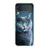 Cover per Telefono Per Samsung Galaxy Z Flip 7 6 5 4 Custodia Trasparente Per Samsung Z Flip 3 PC Rigido Pieghevole Gatto British Shorthair Carino