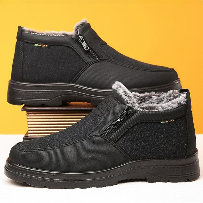 Men's Snow Boots Fashion Outdoor Casual Ankle Boots Winter High Top Cotton Boots for Men Plush Warm Winter Booties Botas Hombre