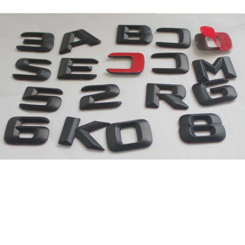 Matt Black Trunk Rear 3D Letters Number Emblems Badges for Mercedes Benz AMG A B C E G S CL SL R CLK ML GLE GLK Class MU8