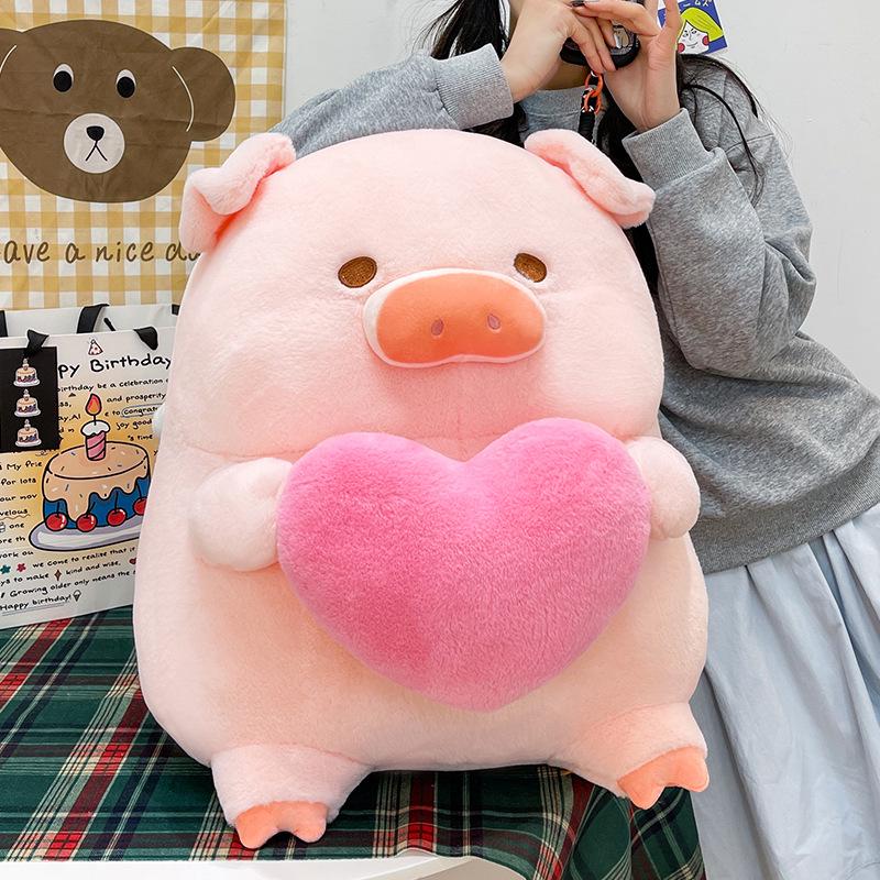Lulu Pig Heart Plush Doll – Cute Pig Toy Pillow & Birthday Gift