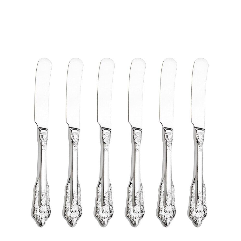 6-teiliges Vintage-Besteckset aus 18/10 Edelstahl, Steak, Butter, Abendessen, Messer, Geschirrset, Geschirr, Spiegel, Abendessen, Küche, Besteck