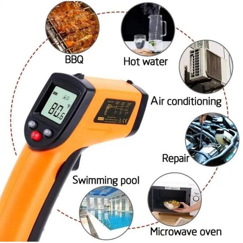 Non-Contact Digital Laser Grip Infrared Thermometer Temperature -58F-716F(-50C-380C), Digital Instant Read Meat Thermomete