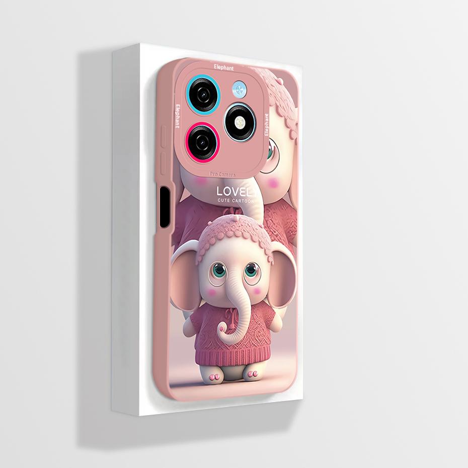 Pour Tecno Spark 20 20C Coque Mignon Dessin Animé Astronaute Carrée Silicone Liquide Souple Housse de Protection pour Téléphone Pour Tecno Spark20 20C Funda