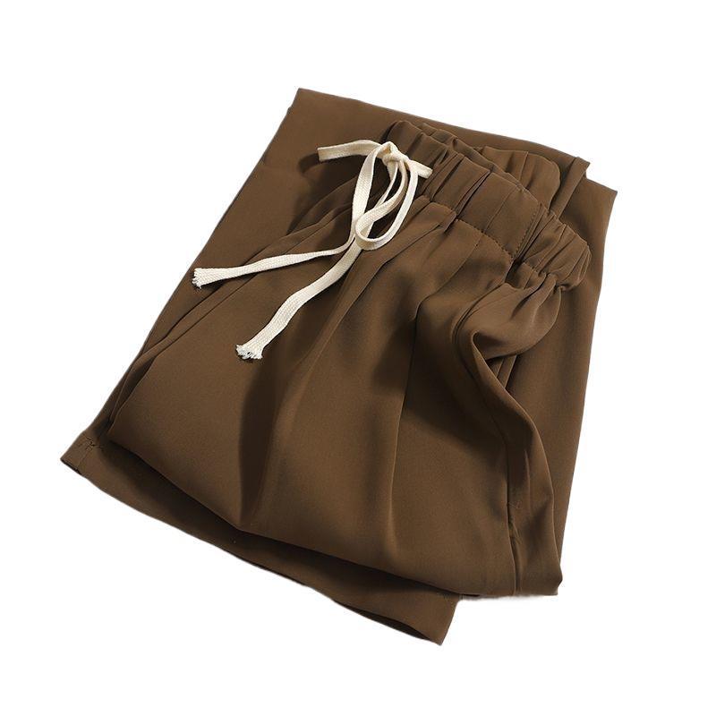 Women's Plus Size High Waist Elastic Suit Pants - Summer Versatile Straight Casual Trousers