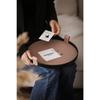 Nordic Round Jewelry Tray Woven Leather Storage Tray Living Room Kitchen Desktop Cosmetic Sundries Plate Home Decoration