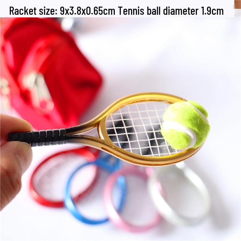 Miniature Dollhouse Tennis Racket & Ball Set - Sports Accessories