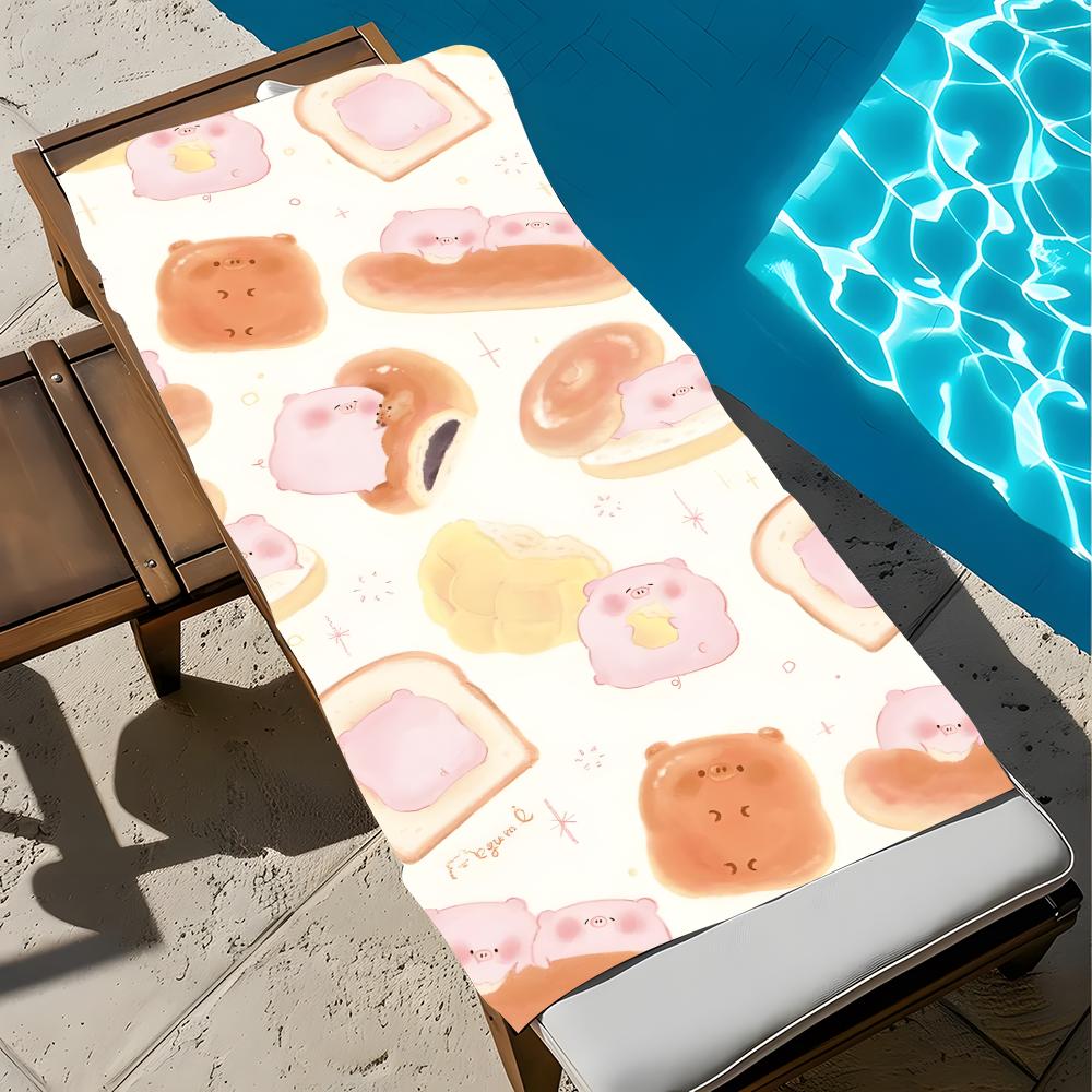 Art Bread Cute Towel Towel Soft Pool Gift For Travel Gym Shower Cool Camping Quick Dry Sports  Large Beach Towel