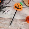 Push Ballpoint Pen Halloween Pumpkin Gel Ink Pen, 0.7mm Rollerball with Plush Pumpkin, Student Novelty Black for Party Favors, Gift Supplies