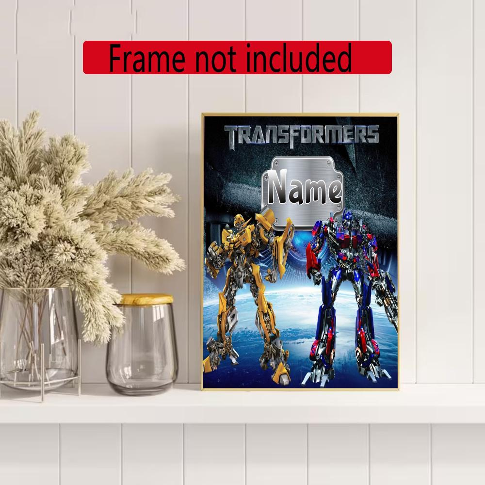Love Transformers Customize Your Name Diamond Painting Round Diamond Diy Frameless Holiday Artwork Suitable For Home Office Wall Decoration