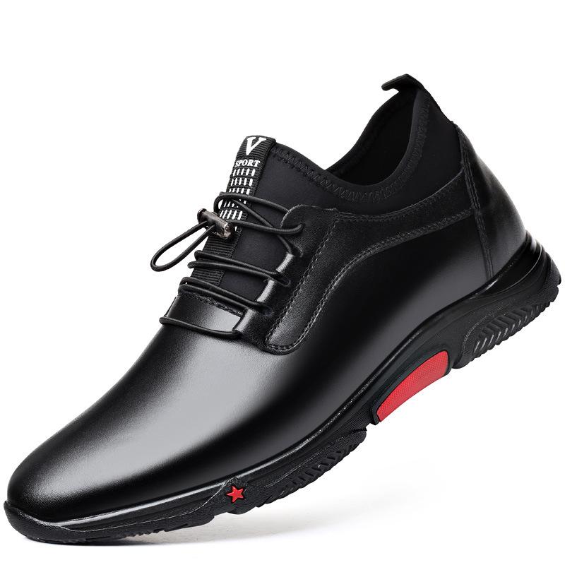 Fashion Men's Casual Shoes Leather PU Black Spring Male Footwear Loafers Soft Bottom Lace Up Outdoor Business Sneakers Shoes For Men