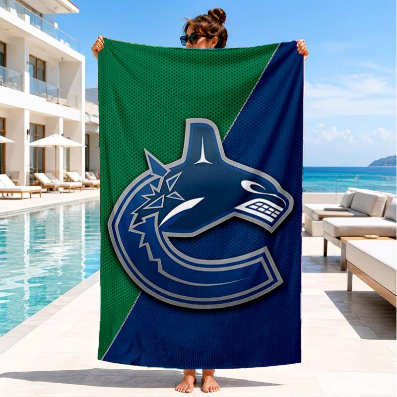 Hockey Team Vancouver-Canucks Beach Towel, Super Soft Microfiber, Perfect Gift for Her/Him, Birthday, for Pool, Beach, Travel, Decor Beach Party