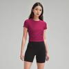 Women's Quick-Dry Slim Fit Spandex Ribbed Short Sleeve Yoga & Jogging Tee