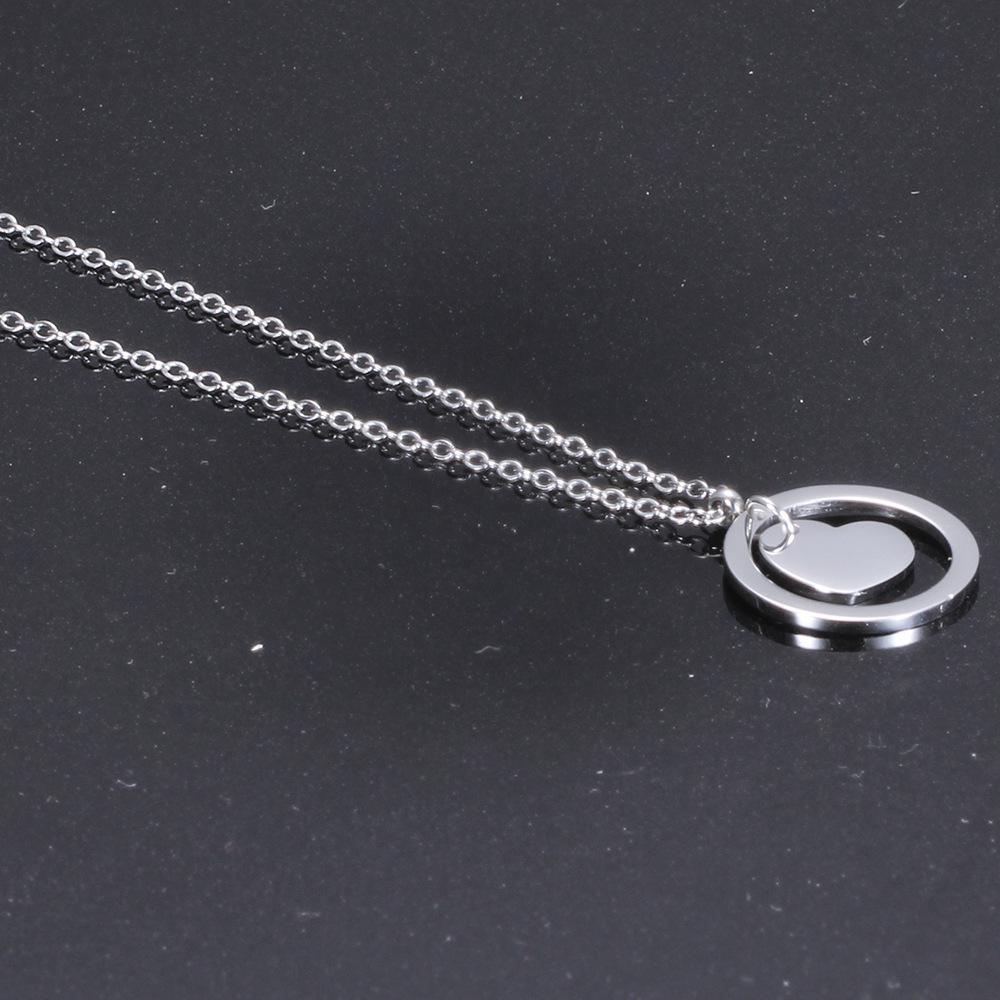 18K Gold Versatile Glossy 15MM Hollow Heart Necklace – Customizable Laser Logo