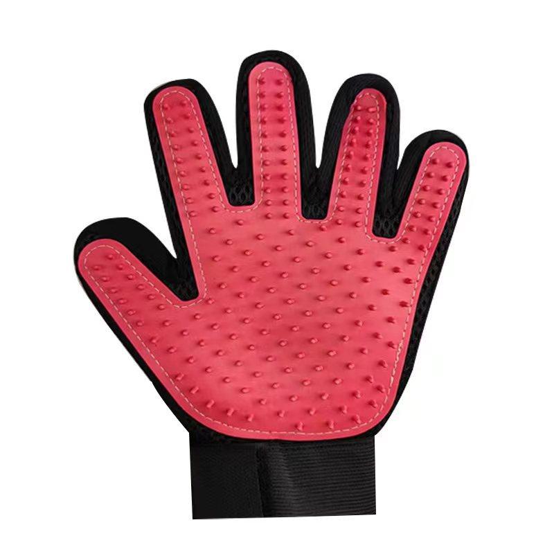 Cat & Dog Petting Grooming Glove with Five-Finger Massage Hair Removal for Bathing and Shower