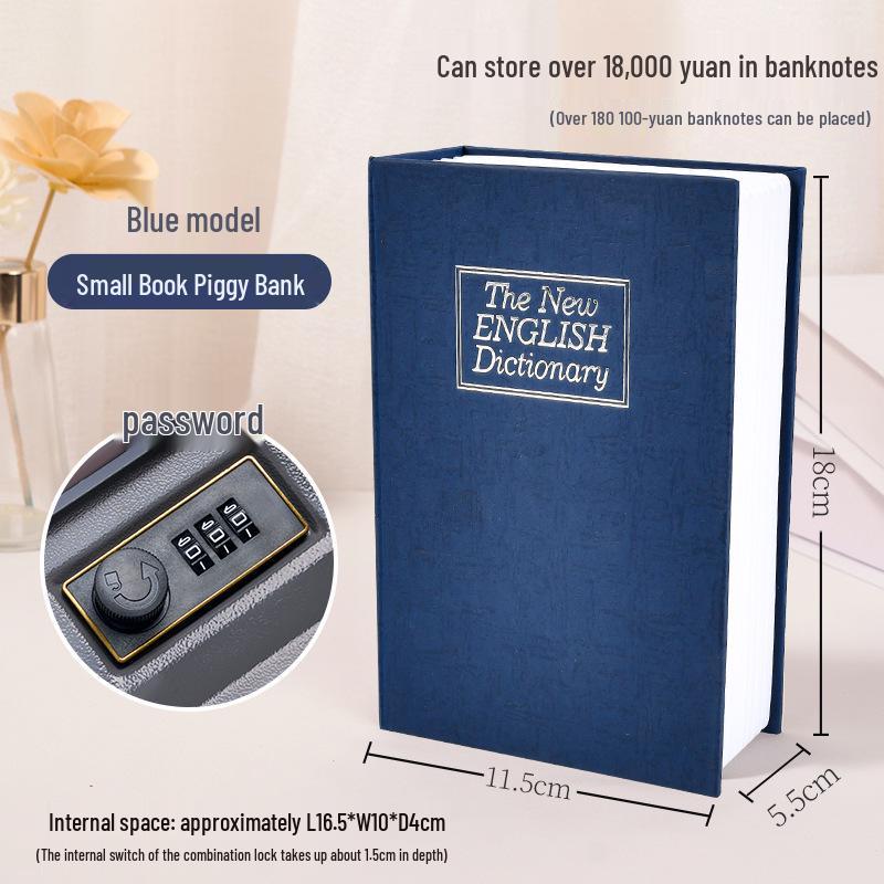 Three Kingdoms Lockable Metal Book Safe & Piggy Bank