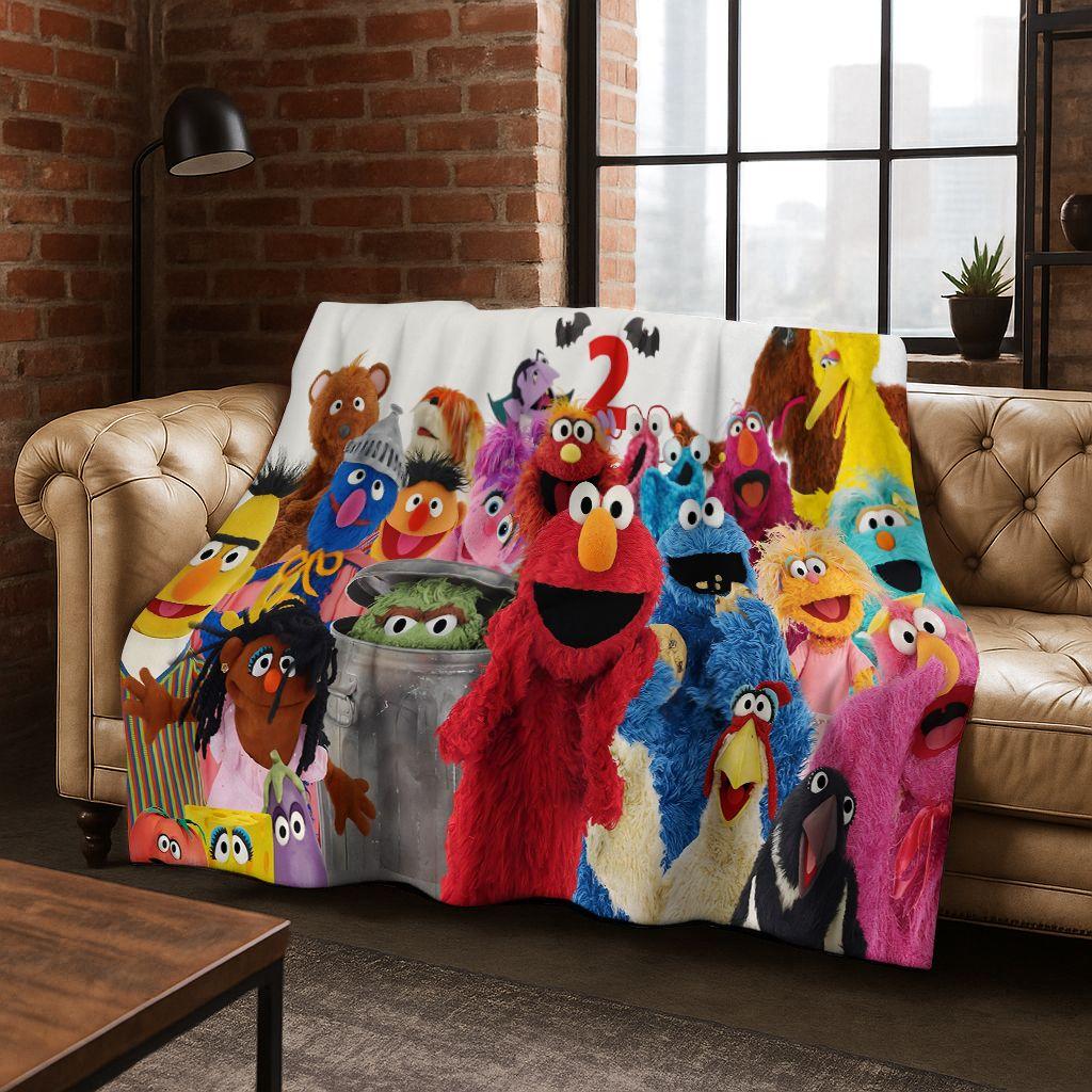 3D S-Sesame Cartoon Art Flannel Blanket,Cozy Soft Throw Blanket for Home Bedroom Bed Sofa Picnic Office Cover Gift Kids