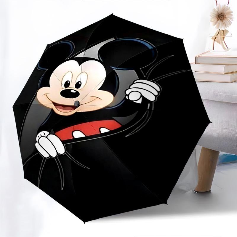 Mickey Mouse Themed Automatic Opening and Closing Umbrella, Brightly Colored 8-rib Portable Umbrella, Suitable for Men and Women, A Perfect Gift for C