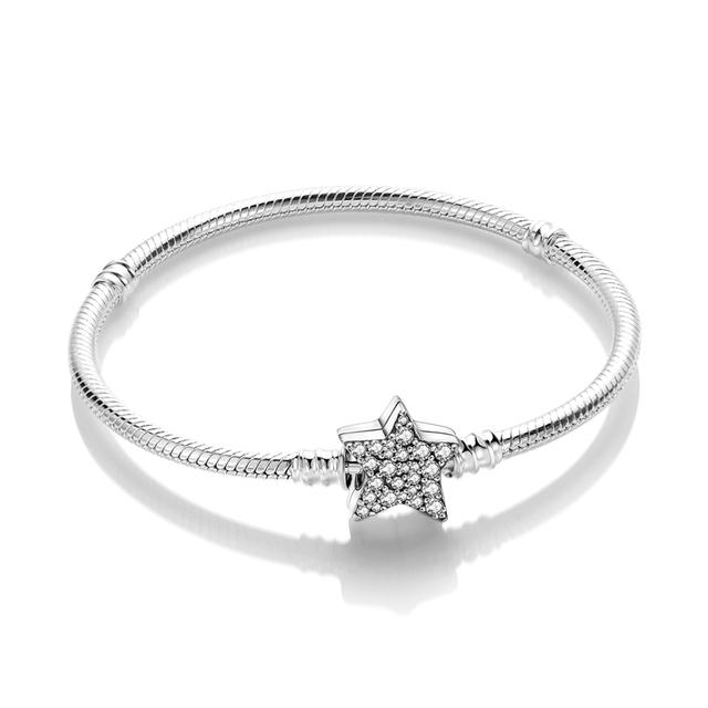 Bracciale MULA A Catena Serpente In Argento 925 - Con Ciondoli Farfalla, Cuore E Trifoglio In Zirconia 5A - Regalo Per Donna, Fidanzata, Mamma