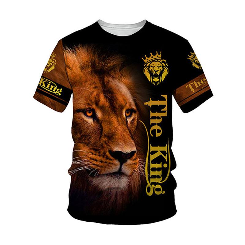 Kids Clothes Lion Graphic T Shirts Clothing for Boys Baby Summer Clothes Short Sleeve Children's Clothing Vintage Boy's T-Shirt