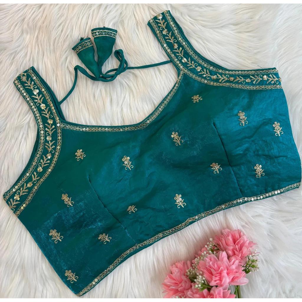 Choli Indiano Pakistano per Feste e Matrimoni Blusa Designer Ricamata da Donna