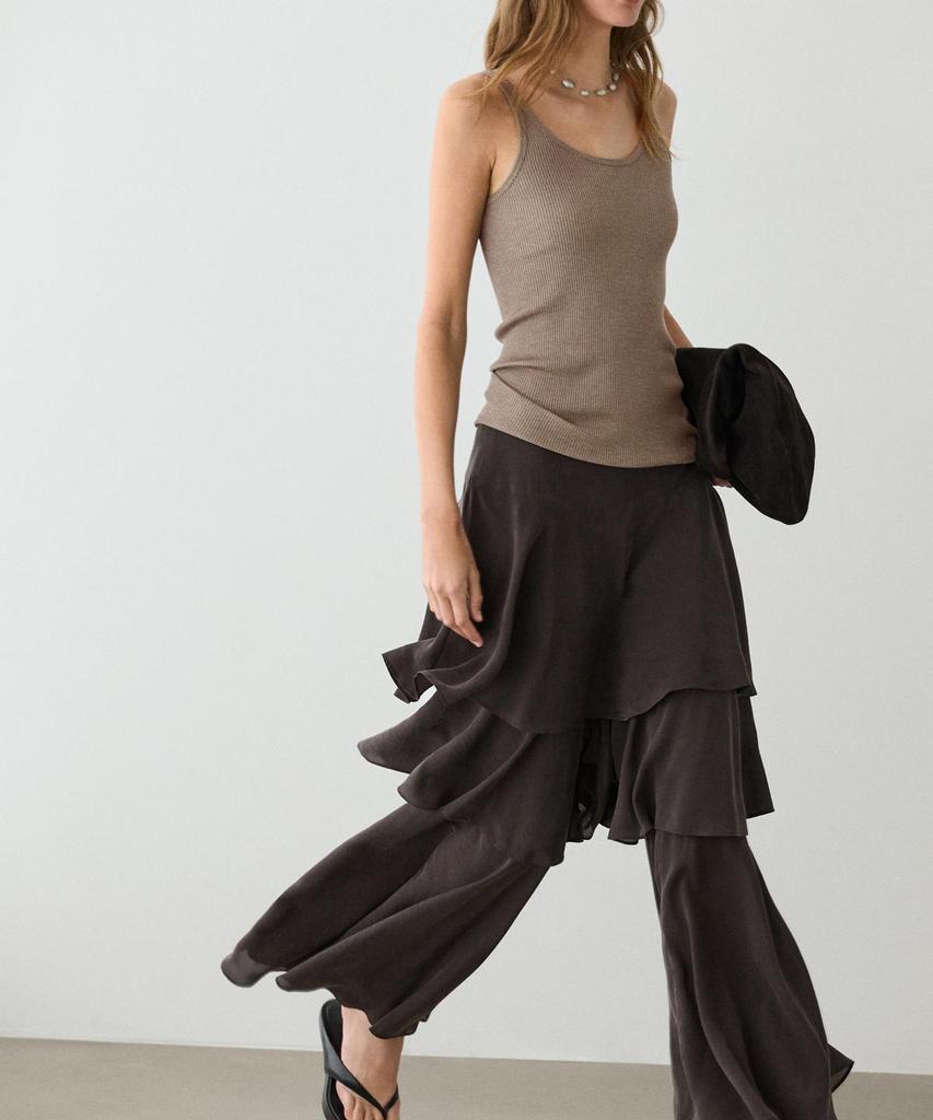 Masimodutti Frill Detail Fluid Skirt Pants