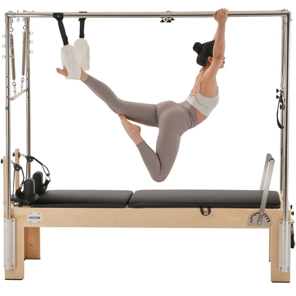 Pilates Reformer Macchina Pilates in Legno Attrezzatura per Allenamento Palestra di Casa