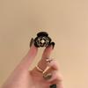 Small Size Black Rose Flower Hair Claw Elegant Temperament Camellia Hair Clip Princess Side Clip Women Girls Bangs Clip Hairpin
