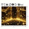 1pc Sparkling black and gold drop glitter background - glamorous bridal shower, wedding, birthday and PROM decor