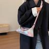 Bow Tie Chic Y2K Handbag PU Leather Trendy Shoulder Bag Contrast Color Clutch Purse Shopping Dating Bag for Women and Girls