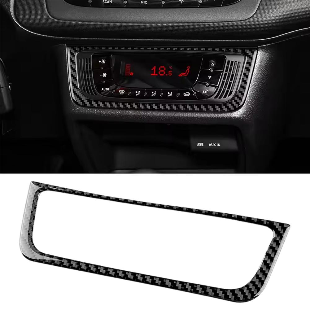 Car Central Control AC Frame Panel Trim For Seat Ibiza 2009 2010 2011 2012 2013 2014 Real Soft Carbon Fiber Sticker LHD RHD